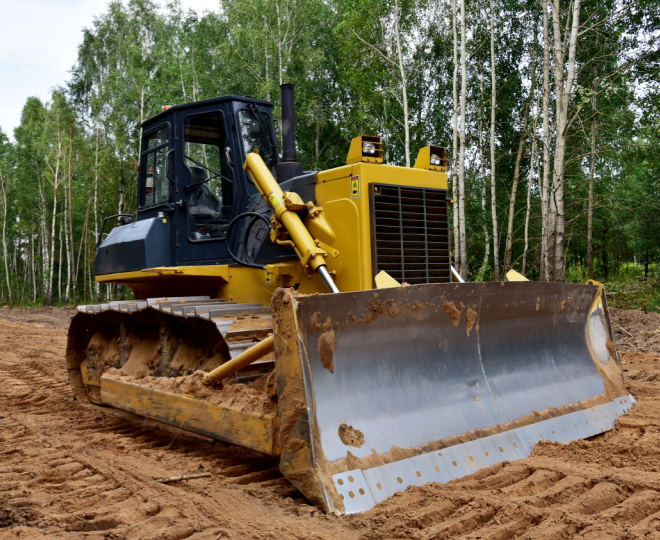 A bulldozer for land clearing.