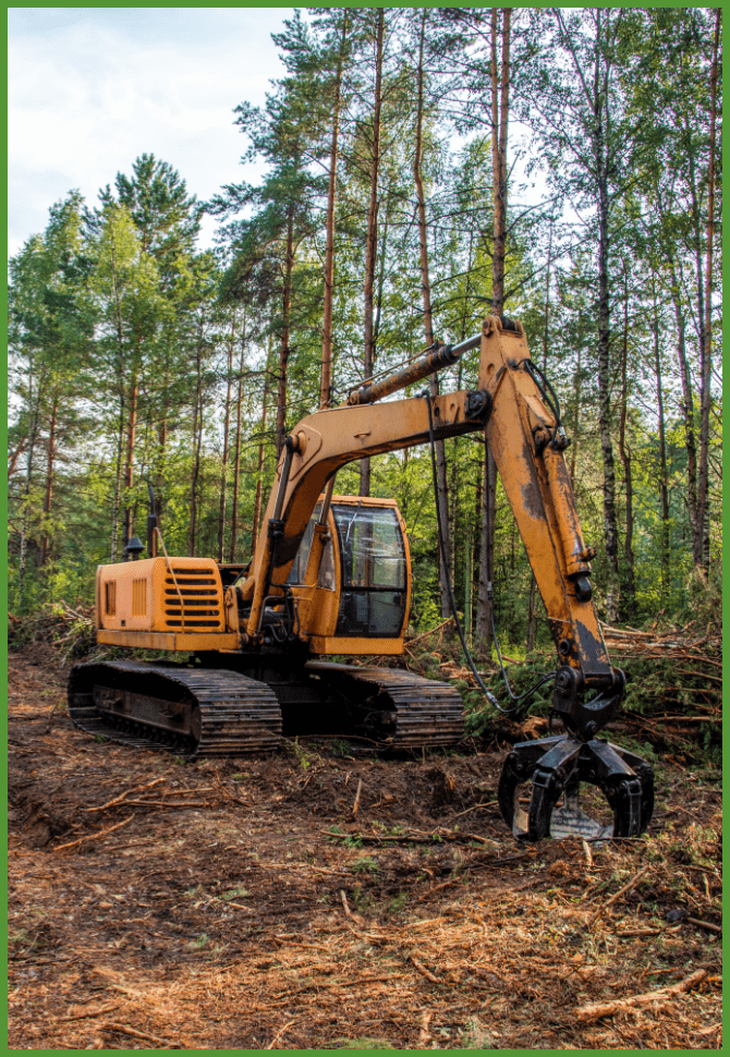 Excavator working on a construction site