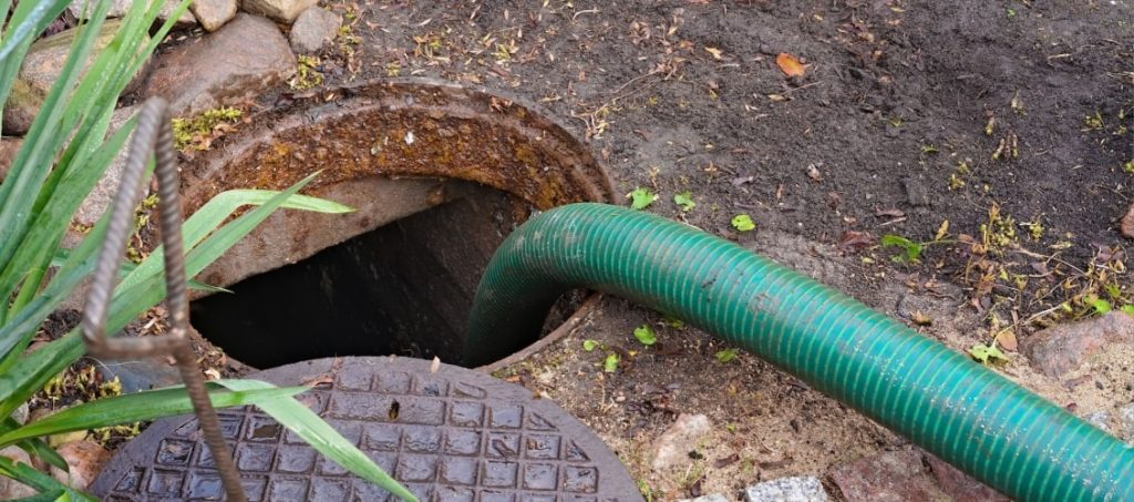 pumping septic tanks from the backyard tank