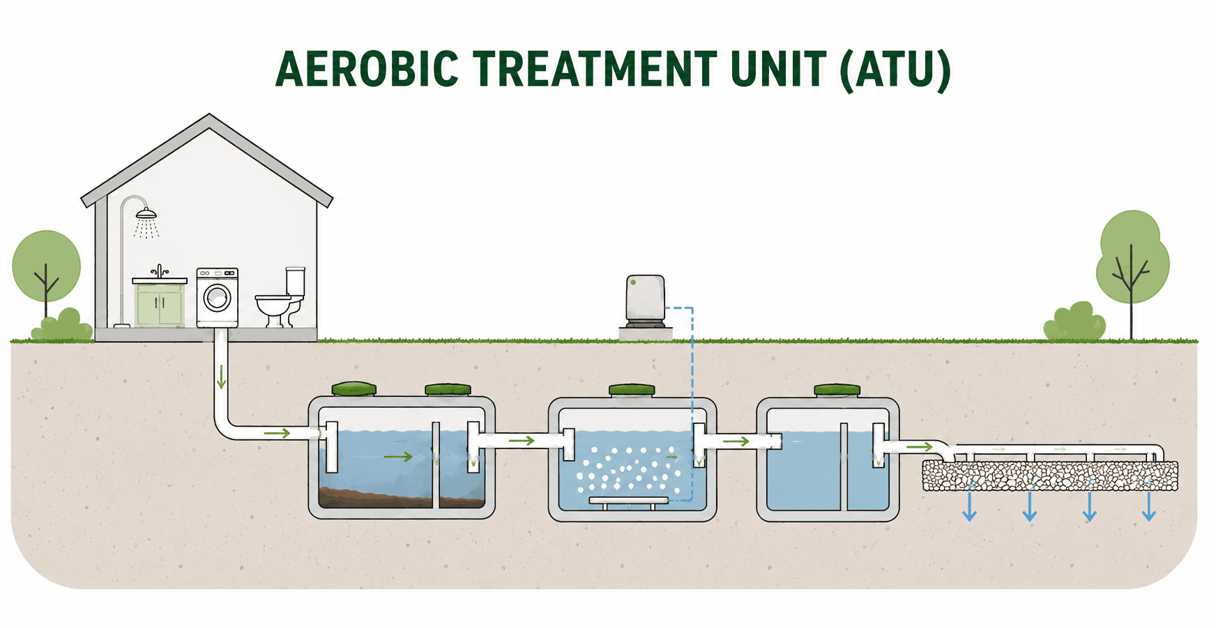 Aerobic treatment unit septic system diagram